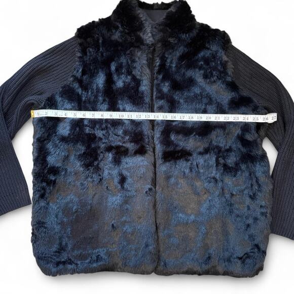 Winter witchy whimsigoth black knit faux fur cardigan womens size XL - Picture 3 of 7